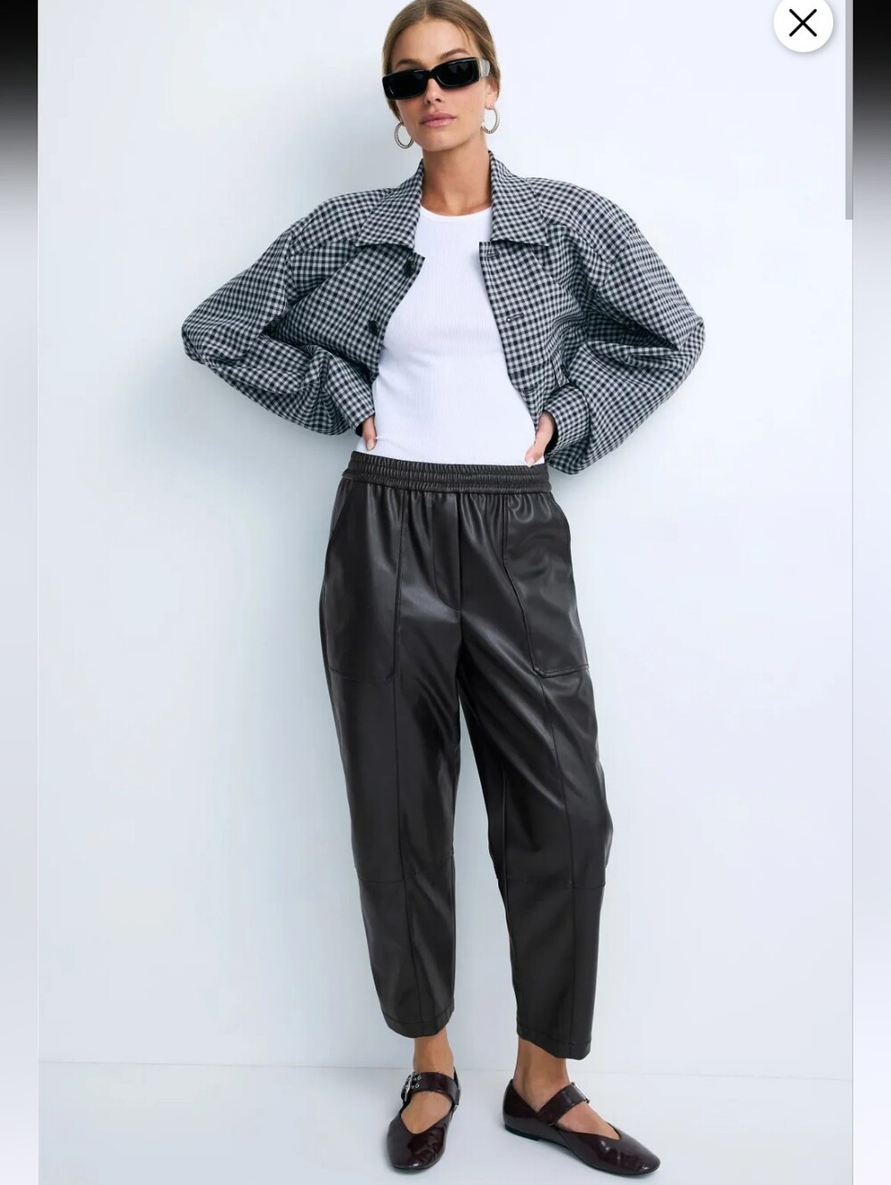 3.1 Phillip Lim Black Faux Leather Pull On Pants Size XL